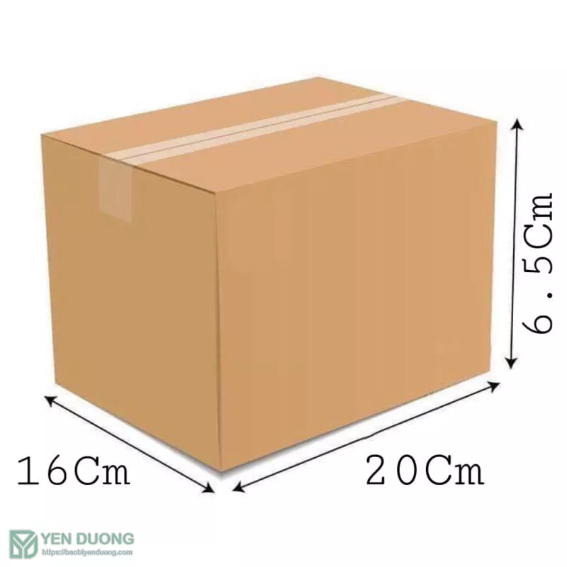 Thùng Carton kích thước 20 x 16 x 6.5 cm